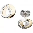Ohrstecker 585 Gold Gelbgold Weißgold bicolor 6 Diamanten Brillanten Ohrringe