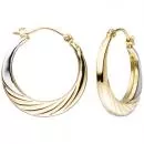 Creolen rund 333 Gold Gelbgold bicolor Ohrringe Goldohrringe