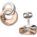 Ohrstecker 925 Sterling Silber bicolor vergoldet mit Zirkonia