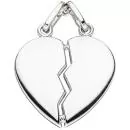 Anhänger Partner-Anhänger geteiltes Herz 2-teilig 925 Sterling Silber