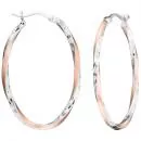 Creolen 925 Sterling Silber bicolor vergoldet teil matt Ohrringe