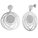 Ohrhänger rund aus Edelstahl mit Glitzer-Effekt Ohrringe Ohrstecker