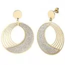 Ohrhänger rund aus Edelstahl gold farben beschichtet mit Glitzer-Effekt Ohrringe