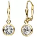 Ohrhänger 925 Sterling Silber gold vergoldet 2 Zirkonia