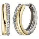 Creolen aus 925 Silber bicolor vergoldet mit Zirkonia