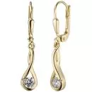 Ohrhänger 333 Gold Gelbgold 2 Zirkonia Ohrringe Boutons Goldohrringe