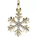 Anhänger Schneeflocke 333 Gold Gelbgold bicolor mit Zirkonia