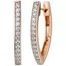 Creolen aus 925 Sterling Silber Rotgold vergoldet bicolor mit Zirkonia