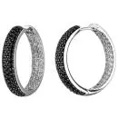 Creolen aus 925 Sterling Silber mit Zirkonia schwarz und weiß Ohrringe