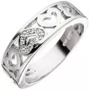 Damen Ring Herz Herzen 925 Sterling Silber mit Zirkonia