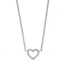 Collier Halskette Herz aus 925 Sterling Silber mit Zirkonia 42 cm