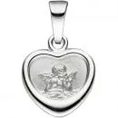 Anhänger Herz Schutzengel 925 Silber Rückseite mit Gott schütze Dich