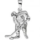 Anhänger Eishockeyspieler Eishockey 925 Silber matt mattiert