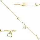 Schildband mit Herz 333 Gold Gelbgold Gravur ID Armband