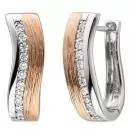 Creolen aus Silber teil rotvergoldet mit 22 Zirkonia