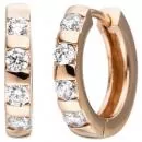 Creolen aus 925 Silber Rotgold vergoldet mit 8 Zirkonia