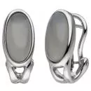 Creolen aus 585 Weißgold mit 2 Mondsteinen Cabochons