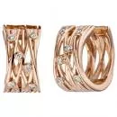 breite Creolen aus 585 Rotgold mit 12 Diamanten