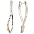 Creolen aus 585 Gelbgold bicolor mit 28 Diamanten