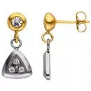 Ohrhänger aus Edelstahl bicolor mit Swarovski Elements