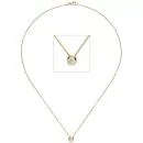 Collier Kette mit Anhänger 585 Gold Gelbgold 1 Diamant Brillant 45 cm