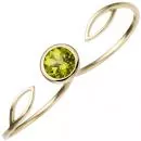 Damen Zweifinger Ring 585 Gold Gelbgold 1 Peridot grün Goldring
