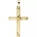 Anhänger Kreuz 375 Gold Gelbgold teil matt Kreuzanhänger Goldkreuz