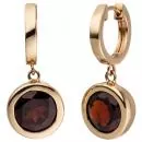 Creolen 585 Gold Rotgold 2 Granate rot Ohrringe Goldcreolen