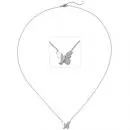 Collier Schmetterling 585 Weißgold 20 Diamanten Brillanten 45 cm
