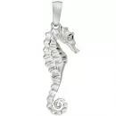 Anhänger Seepferdchen 925 Sterling Silber teil matt Silberanhänger