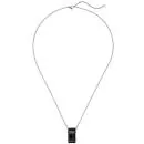 Collier mit Anhänger Edelstahl schwarz mit Carbon Einlagen 55 cm