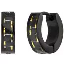 Creolen Edelstahl schwarz beschichtet mit goldfarbenen Effekten