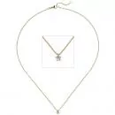 Collier-Kette mit Anhänger 585 Gelbgold 1 Diamant Brillant 0,25 ct. 45 cm