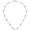 Collier Halskette 925 Sterling Silber bicolor vergoldet 45 cm Silberkette