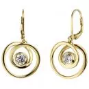 Ohrhänger 925 Sterling Silber gold vergoldet 2 Zirkonia Ohrringe Boutons
