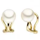 Ohrclips 585 Gold Gelbgold 2 Süßwasser Perlen Ohrringe Perlenohrclips