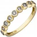Damen Ring 333 Gelbgold bicolor 9 Zirkonia Goldring