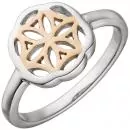 Damen Ring, 925 Sterling Silber bicolor