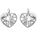 Ohrhänger Herz/Blumen 925 Sterling Silber 70 Zirkonia Ohrringe