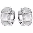 Creolen 925 Silber 48 Zirkonia 6 Perlmutt-Einlagen Ohrringe