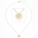 Collier Kette mit Anhänger Sonne 333 Gold Gelbgold 37 Zirkonia 44 cm
