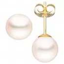 Ohrstecker 333 Gold Gelbgold 2 Süßwasser Perlen 7,5 mm