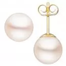 Ohrstecker 333 Gelbgold 2 Süßwasser Perlen 8 mm